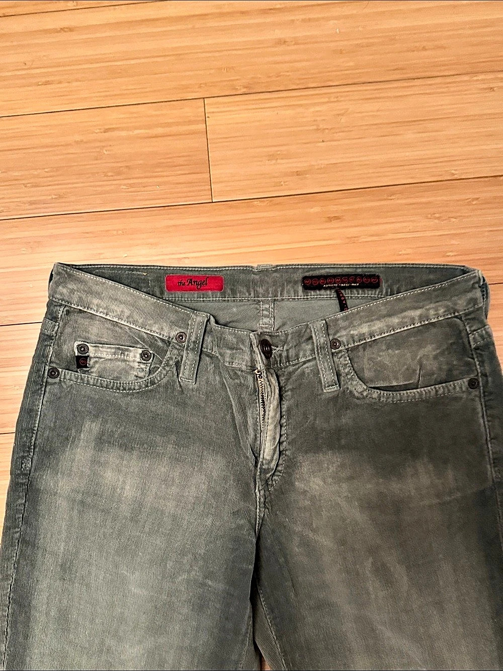 AG- the Angel Women's Boot Cut Jeans in Green - Picture 3 of 8